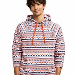 Lightweight Hoodie Shirt Aztec Tribal Pattern Pullover Small
